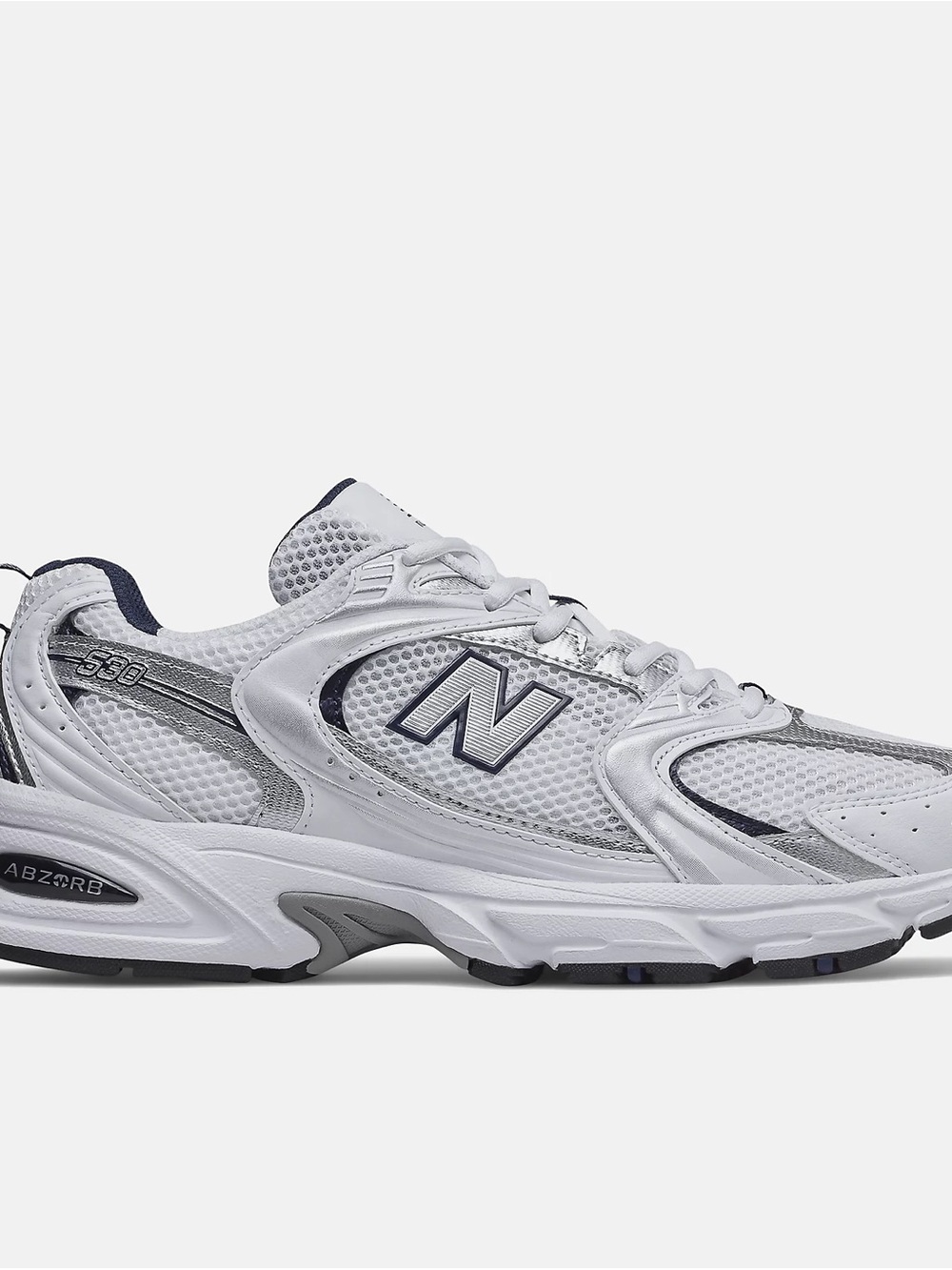 New Balance 530 White and Gray Athletic Running Shoe